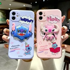 Suitable for iphone13 painted cartoon mobile phone case Apple 14promax Stitch is cute.