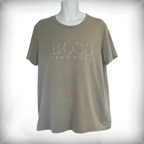 Hugo Boss Light Grey Embossed Logo T-Shirt Men's XL - Minimalist Style