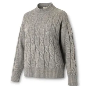 Cosy Grey Marl Cable Knit Sweater Size 8-10 George Asda