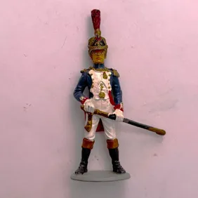 French Vintage 80mm Hand Painted Lead Soldier Fusilier 1815