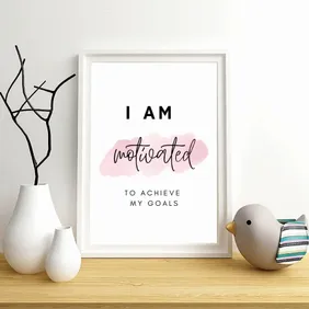 Motivational Wall Art Prints ''i am motivated to achieve my goals'' Home Prints Posters Inspirationa