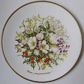 Caverswall WINTER PLATE; Four Seasons of an English Country Garden, vintage