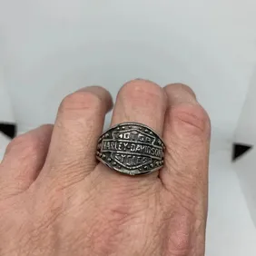 Motor Cycle Harley Davidson heavy silver look ring
