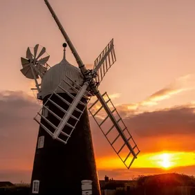 Ellis Mill Lincoln at Sunset - Photographic Print Greetings Card