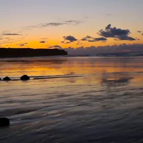 Sunrise on Weymouth Beach Dorset - Photographic Print Greetings Card