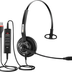 Arama USB Headset with Microphone, USB Headphones with Mic Noise Cancelling & In-line Control, Lapto