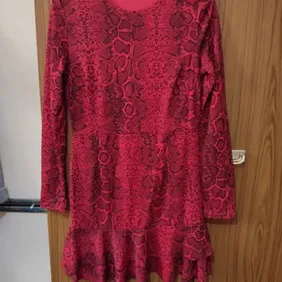 nwt Red Snake Print Dress Size 12 Red Snake Print Dress Size 12. Would also fit a 10 textured outsid