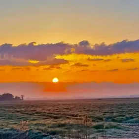 Sunset Lincolnshire Wolds - Photographic Print Greetings card