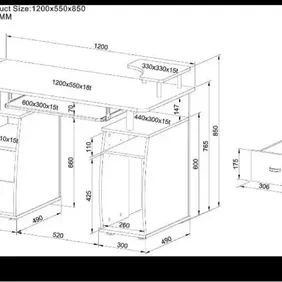 COMPUTER DESK w Shelves, Drawers, Pull-out Keyboard Beech Effect Tetra *COLLECT IN PERSON*