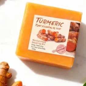 Turmeric Essential Oil Soap - Pure & Gentle Skin Care for Everyday UseExperience the soothing and sk