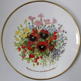 Caverswall SUMMER PLATE; Four Seasons of an English Country Garden, vintage