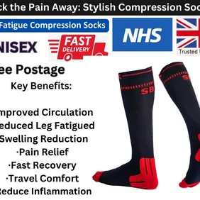 Unisex Compression Socks Men & Women Veins Anti-Fatigue Flight Travel Running