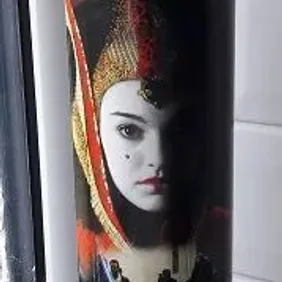 Cadburys Chocolate Tube (empty): Star Wars Queen Amidala bust topper. 1999