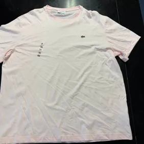 Lacoste Men's Pale Pink T-Shirt Size 3XL