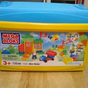 Large collection of Mega Bloks with storage box. 