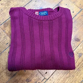 Vintage CHAPS Ralph Lauren Style Knit Jumper XXL Cotton Crest Logo