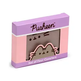 Pusheen Cat Cork Coasters - Set of 4 | Brand New | Free UK Delivery