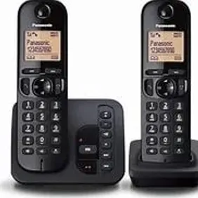 Panasonic KX-TGC222EB Twin Cordless DECT Phone with Answer Machine - Black. Panasonic KX-TGC222EB DE