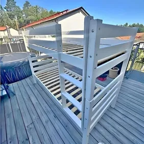 Sturdy Single Wooden Bunk Bed - Great Condition, Must Sell Quickly!