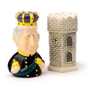 King Charles III Ceramic Salt & Pepper Shakers - New with Free UK Shipping