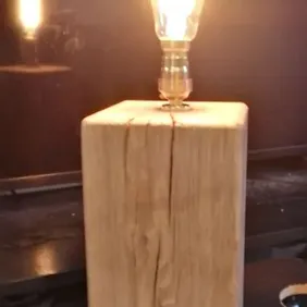 Solid oak block lamps crafted with high-quality oak material these lamps are very sturdy and stable 